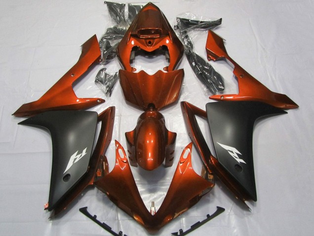 Carénages Moto Yamaha YZF 1000 R1 2007-2008 - Orange Noir Mat
