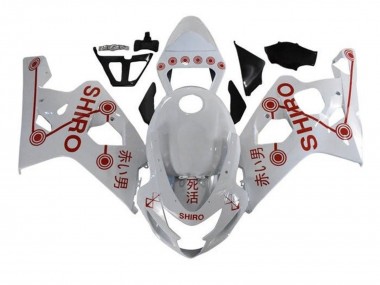 Carénages Moto Suzuki GSXR 600 / GSXR 750 2004-2005 - Blanc Rouge Shiro