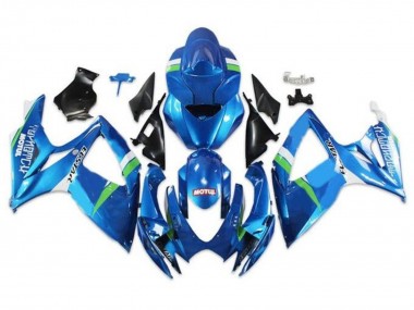 Carénages Moto Suzuki GSXR 600 / GSXR 750 2006-2007 - Bleu Vert Blanc Ecstar