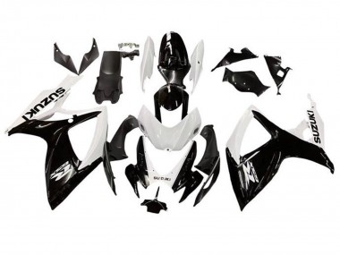 Carénage Moto Suzuki GSXR 600 / GSXR 750 2006-2007 - Blanc Noir Brillant