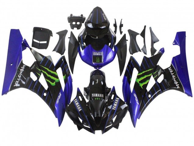 Carénages Moto Yamaha YZF R6 2006-2007 - Bleu Noir Vert Monstre