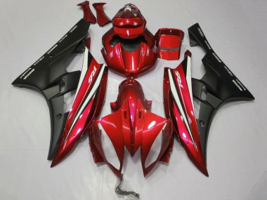 Carénages Moto Yamaha YZF R6 2006-2007 - Rouge Blanc Noir Mat Motul