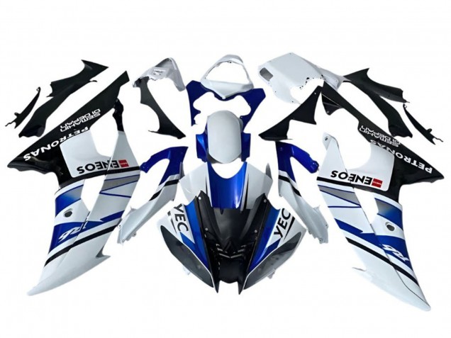 Carénages Moto Yamaha YZF R6 2008-2016 - Blanc Bleu Noir YEC ENEOS Petronas Semakin Didepan
