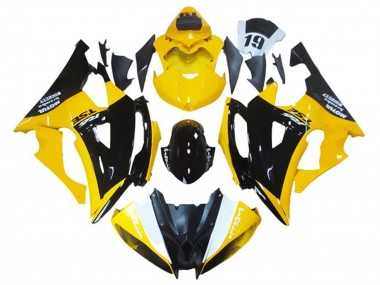 Carénage Moto Yamaha YZF R6 2008-2016 - Jaune Noir Brillant