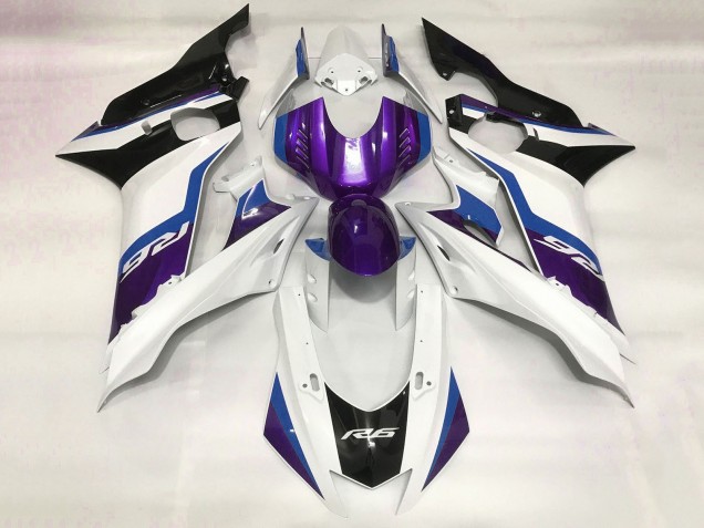 Carénage Moto Yamaha YZF R6 2017-2023 - Blanc Bleu Violet Noir