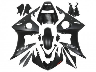 Carénages Moto Yamaha YZF R6 2005 - Noir Mat Argent Rouge