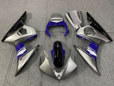Carénages Moto Yamaha YZF R6 2005 - Argent Bleu Noir Blanc