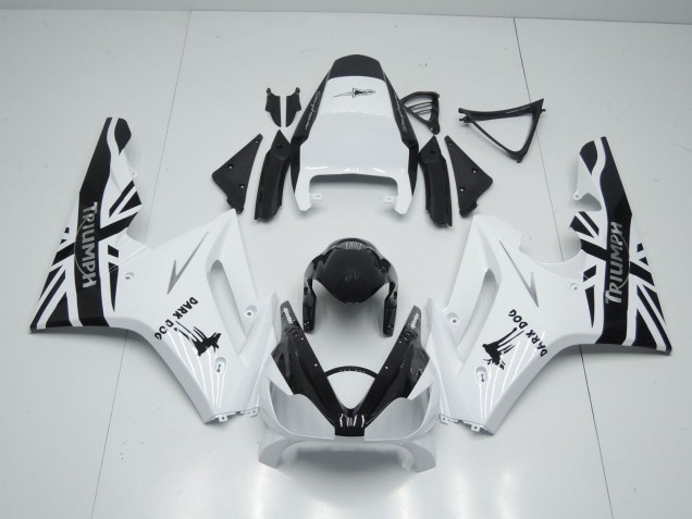 Carénages Moto Triumph Daytona 675 Triple 2006-2008 - Blanc Noir Brillant Dark Dog