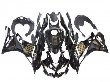 Carénages Moto Kawasaki ZX4R ZX-4RR 2019-2025 - Noir Brillant Blanc Or