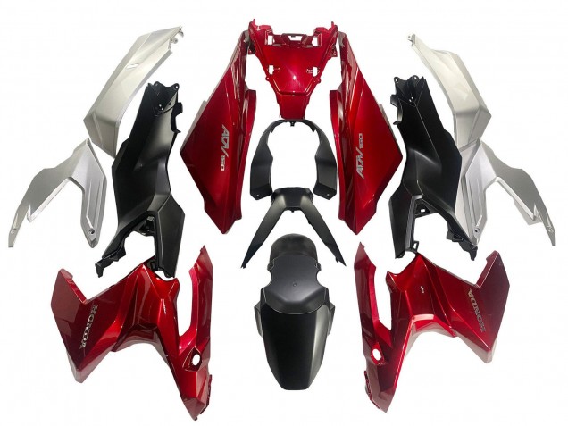 Carénages Moto Honda ADV160 2022-2024 - Argent Rouge Noir Mat