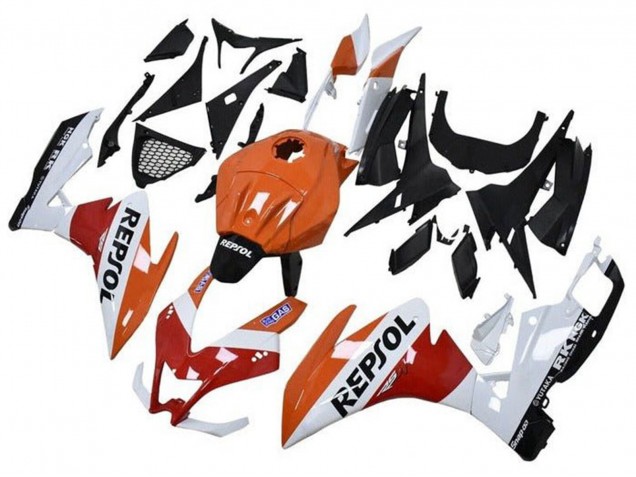 Carénages Moto Aprilia RS4 50 125 2012-2018 - Orange Blanc Rouge Noir Brillant Repsol
