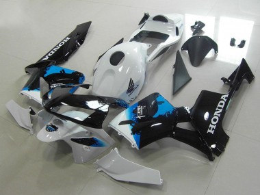 Carénages Moto Honda CBR600RR 2003-2004 - Blanc Bleu Noir Brillant
