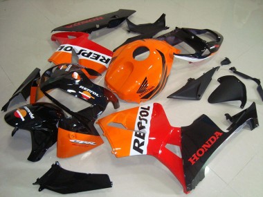 Kits Carénage Moto Honda CBR600RR 2005-2006 - Orange Blanc Rouge Noir Brillant Repsol