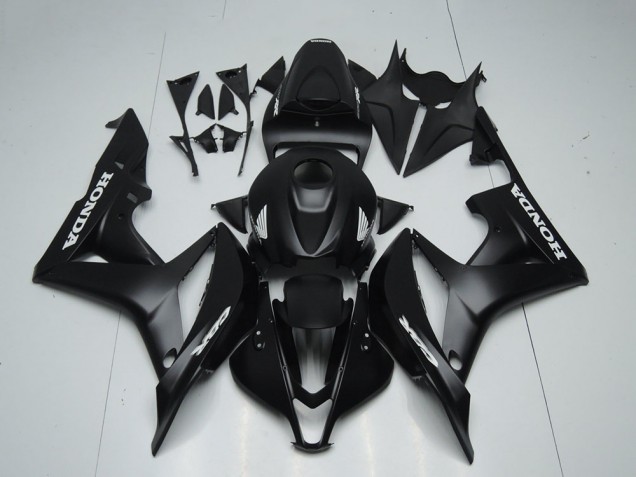Carénages Moto Honda CBR600RR 2007-2008 - Noir Mat Blanc Décalque