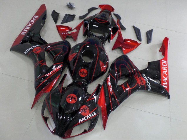 Carénages Moto Honda CBR1000RR 2006-2007 - Rouge Noir Brillant Bacardi