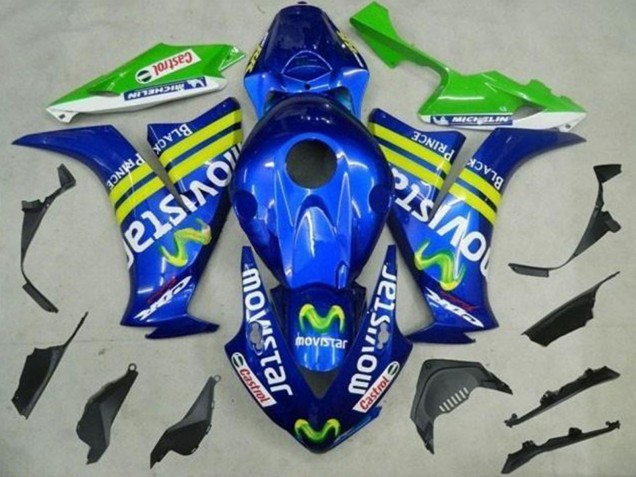 Carénages Moto Honda CBR1000RR 2012-2016 - Bleu Jaune Vert MoviStar Castrol