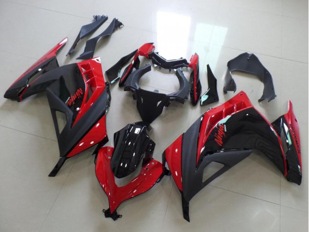 Carénages Moto Kawasaki ZX300R 2013-2018 - Rouge Noir Brillant Noir Mat