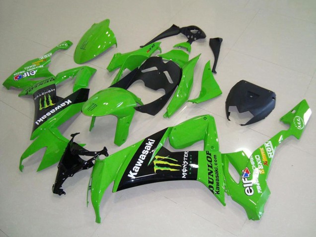 Carénages Moto Kawasaki ZX10R 2008-2010 - Vert Noir Brillant Jaune Monstre