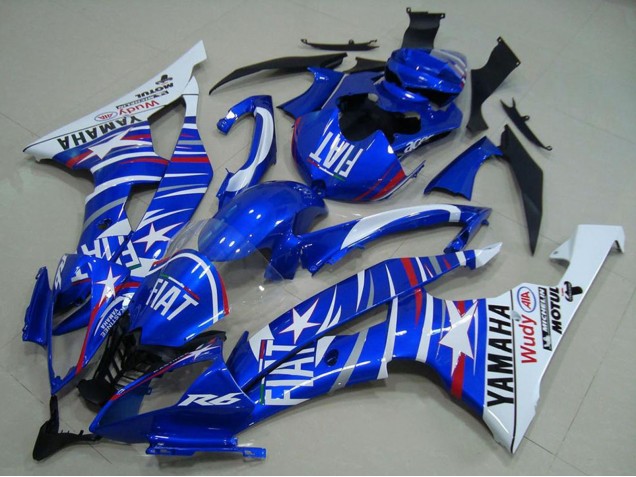 Carénages Moto Yamaha YZF R6 2008-2016 - Blanc Bleu Fiat Motul Michelin