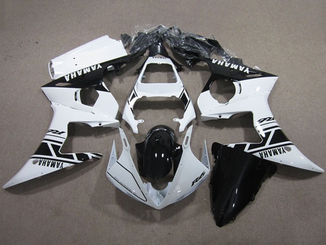 Kits Carénages Moto Yamaha YZF R6 2003-2004 - Blanc Noir Brillant