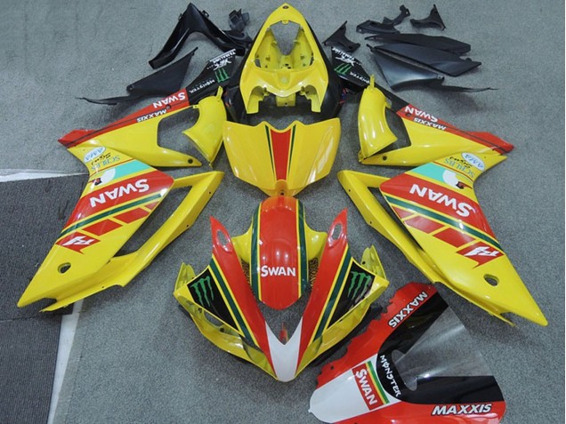 Carénages Moto Yamaha YZF R1 2007-2008 - Jaune Rouge Noir Blanc Cygne