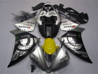 Carénages Moto Yamaha YZF R1 2012-2014 - Argent Noir IVECO Yamalube ENEOS Monstre