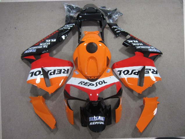 Kits Carénage Moto ABS Honda CBR600RR 2003-2004 - Orange Blanc Rouge Noir Brillant Repsol