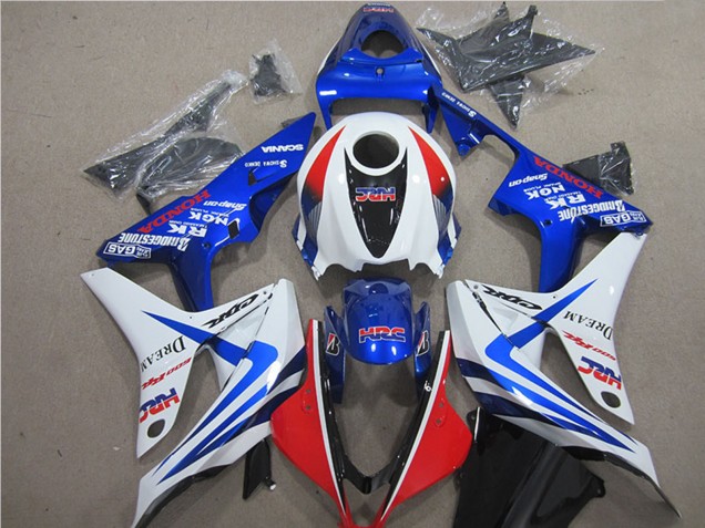 Kits Carénage Moto ABS Honda CBR600RR 2007-2008 - Blanc Rouge Bleu HRC