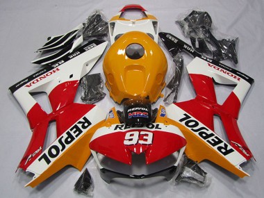 Carénage Moto Honda CBR600RR 2013-2023 - Orange Blanc Rouge Noir Brillant Repsol 93