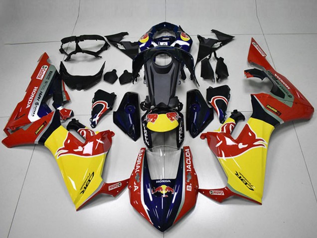 Carénages Moto Honda CBR1000RR 2017-2023 - Bleu Jaune Noir Brillant Red Bull