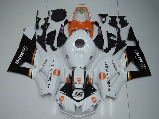 Carénages Moto Honda CBR1000RR 2012-2016 - Blanc Orange Noir Brillant Konica Minolta 56
