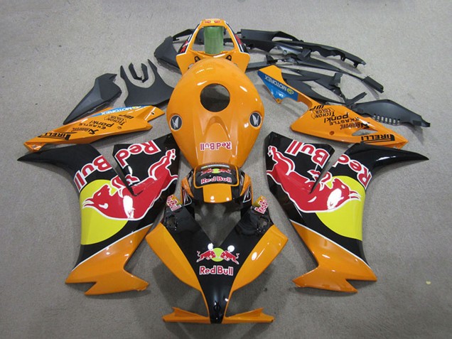 Carénages Moto Honda CBR1000RR 2012-2016 - Orange Jaune Noir Brillant Red Bull