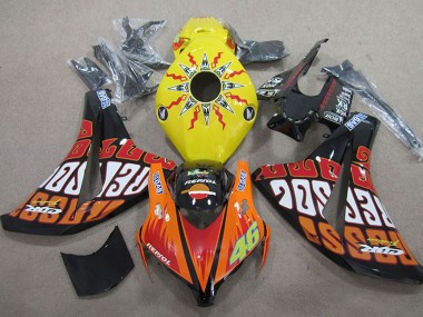Carénages Moto Honda CBR1000RR 2008-2011 - Jaune Orange Noir Brillant Rossi Repsol 46