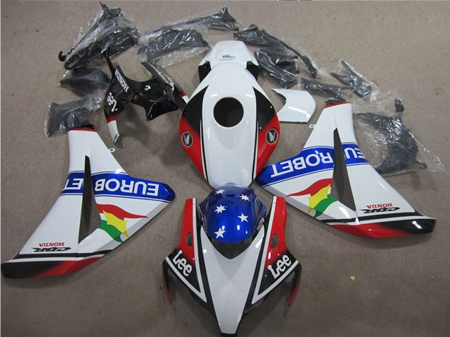 Carénages Moto Honda CBR1000RR 2008-2011 - Blanc Rouge Bleu Étoile Carrera EuroBet Lee