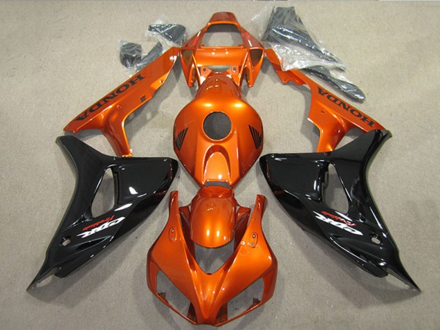Carénages Moto Honda CBR1000RR 2006-2007 - Orange Noir Brillant