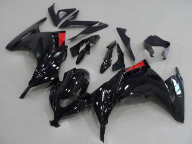 Carénages Moto Kawasaki ZX300R 2013-2018 - Noir Brillant Rouge