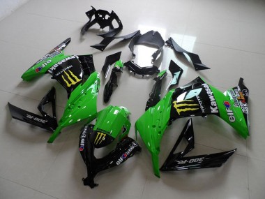 Carénages Moto Kawasaki ZX300R 2013-2018 - Vert Noir Brillant Jaune Elf Touch4 Monstre