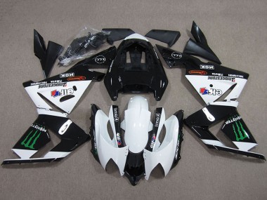 Carénages Moto Kawasaki ZX10R 2004-2005 - Noir Blanc Monstre