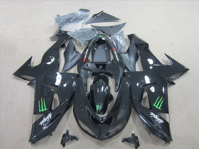 Carénages Moto Kawasaki ZX10R 2006-2007 - Noir Brillant Vert Monstre