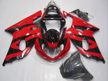 Carénages Moto Suzuki GSXR 600 2001-2003 - Rouge Noir Brillant