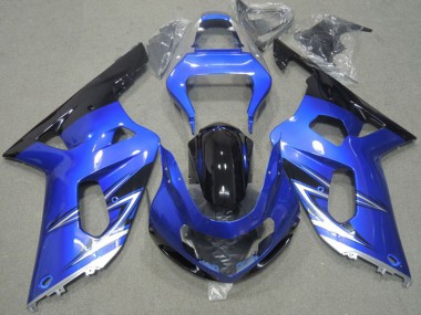 Carénages Moto Suzuki GSXR 600 2001-2003 - Bleu Blanc Noir Brillant