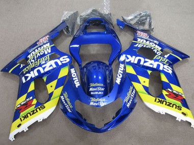 Carénages Moto Suzuki GSXR 600 2001-2003 - Bleu Jaune Telefumica MoviStar