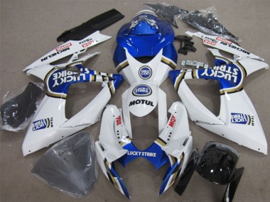 Carénages Moto Suzuki GSXR 600 2006-2007 - Blanc Bleu Lucky Strike Motul