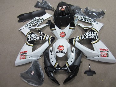 Carénages Moto Suzuki GSXR 600 2006-2007 - Blanc Noir Rouge Lucky Strike Motul