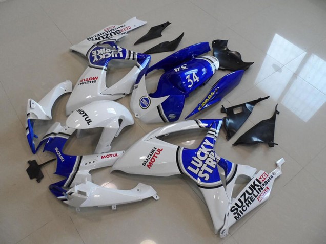 Carénages Moto Suzuki GSXR 750 2006-2007 - Blanc Bleu Lucky Strike Motul 34