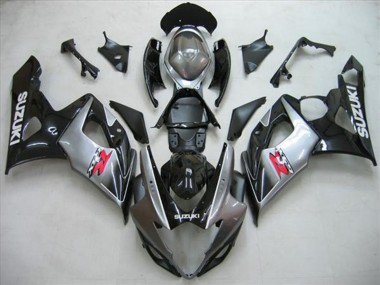 Kits Carénage Moto Suzuki GSXR 1000 2005-2006 - Noir Brillant Argent Rouge
