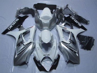Carénage Moto Suzuki GSXR 1000 2007-2008 - Blanc Argent Noir