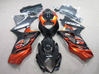 Carénage Moto Suzuki GSXR 1000 2007-2008 - Noir Brillant Orange