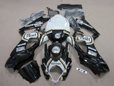 Carénages Moto Suzuki GSXR 1000 2007-2008 - Blanc Noir Lucky Strike Motul