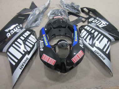 Carénages Moto Ducati 848 1098 1198 2007-2014 - Argent Rouge Bleu Noir Brillant Alice